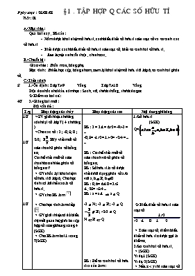 Giáo án Đại số lớp 7 - Chương 1 - Tiết 1 đến 22